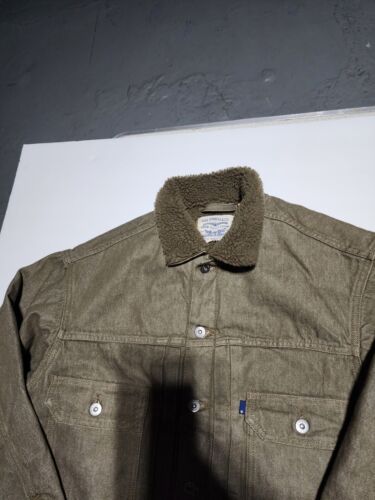 Levis Made & Crafted Men Oversized Type II Sherpa Trucker Jacket Moss Rock Siz M - Picture 4 of 12