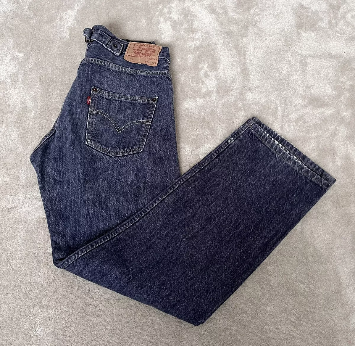Mens levi jeans with button store back pockets