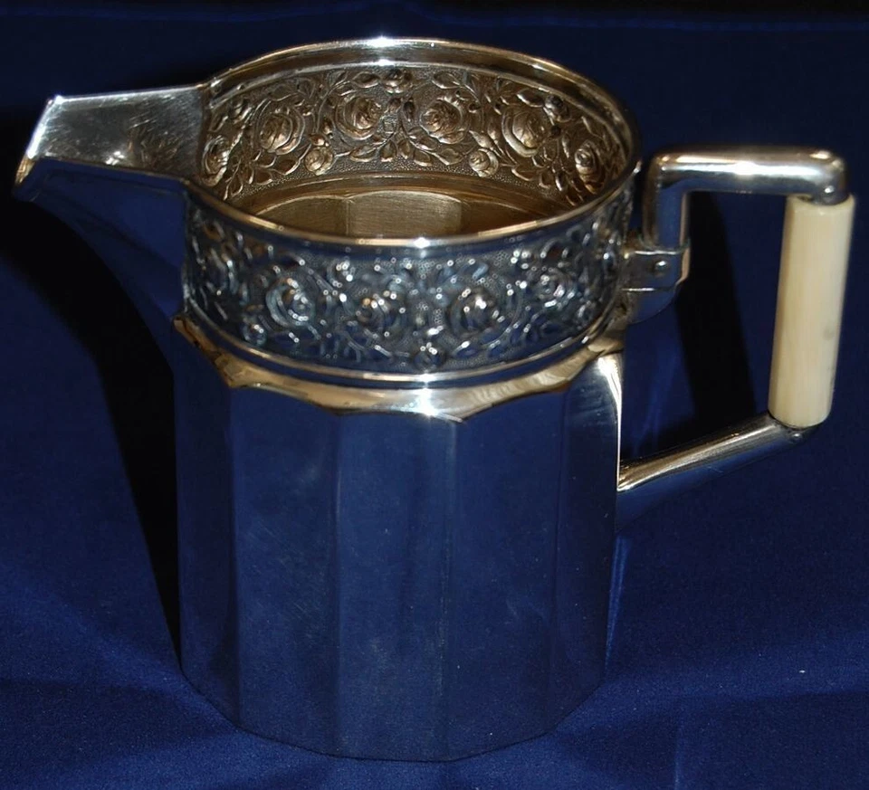 Germany 1880 Sugar Bowl and Creamer Silver 800 SP84686 - Image 4 of 4