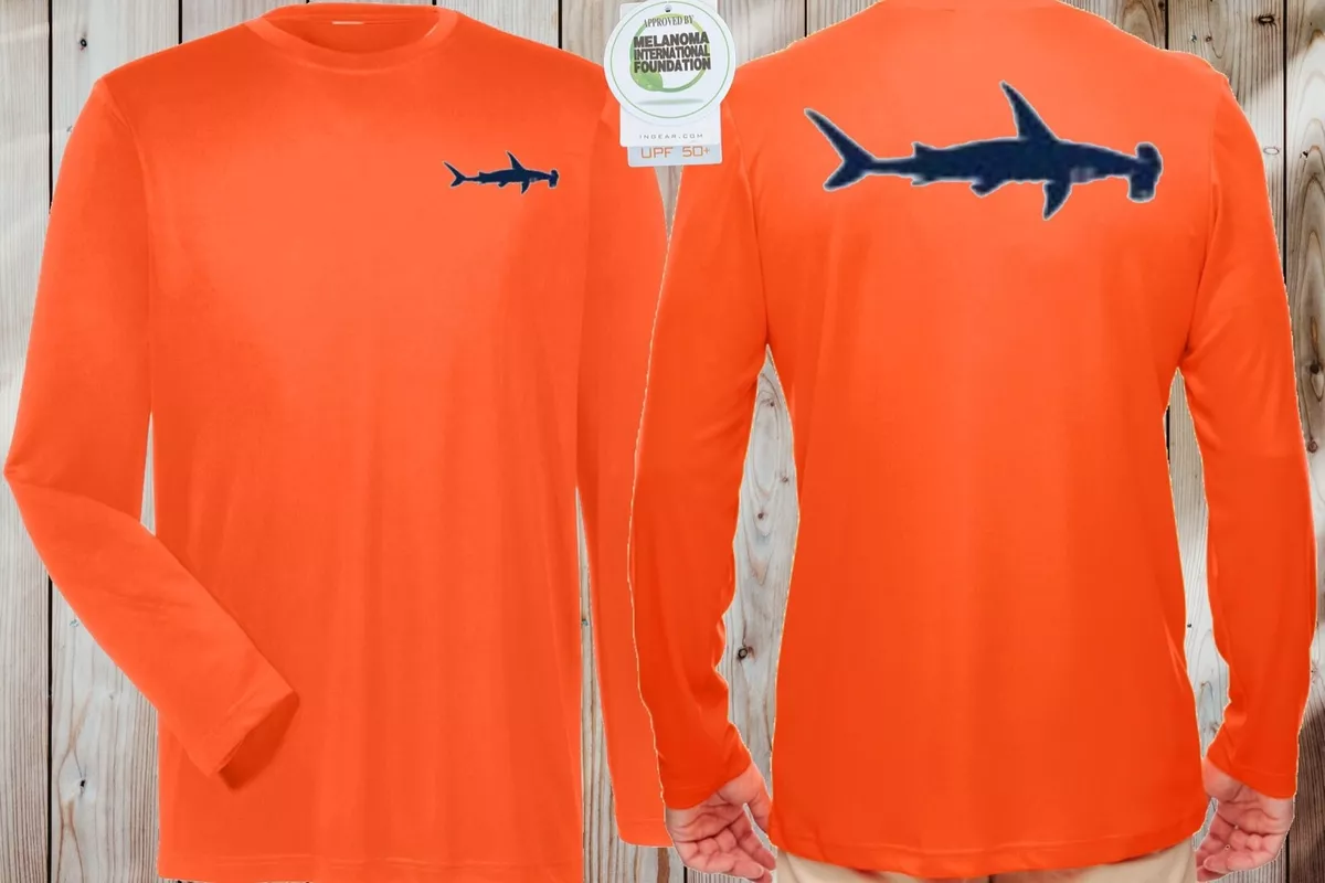 Microfiber Long Sleeve Fishing Shirt Hummer head T shirt ColNeon Orange