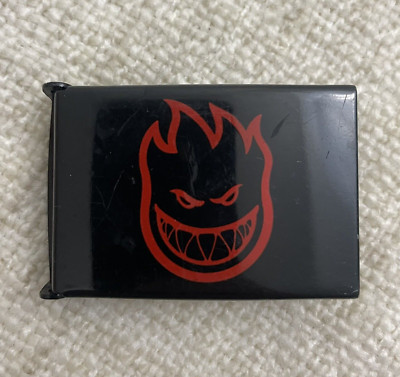 Ride the Fire Spitfire Flame Head Red Skateboard Belt Buckle Only - Black/Red
