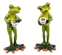 2Er Set Formano Lustige FröSche Figur Froschpaar Kaffee Poly 16 Cm