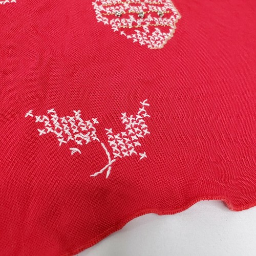 Mezzo grembiule natalizio vintage rosso bianco punto croce ornamenti paillettes fatto a mano - Foto 8 di 11