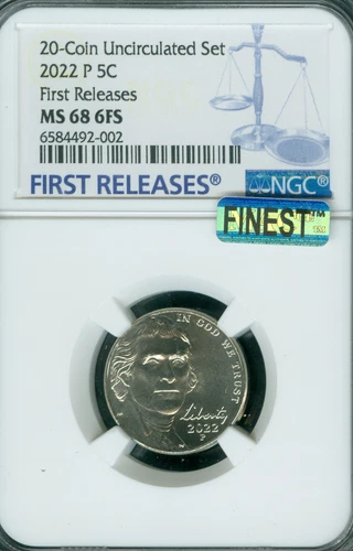 2022 P JEFFERSON NICKEL NGC MS68 6FS PQ FR MAC FINEST GRADE & MAC SPOTLESS *