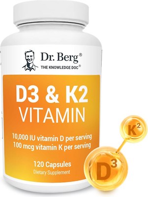 Dr. Berg Vitamin D3 K2 W/Mct Powder - Includes 10,000 IU of Vitamin D3, 100 M...