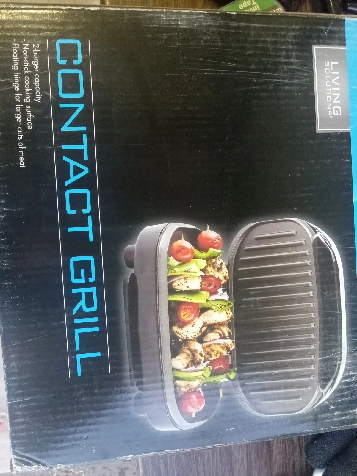 Contact Grill Non-Stick, Floating Hinge, Burgers, Panini, Vegetables - NIB
