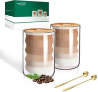Latte Macchiato GläSer Set Doppelwandig 400Ml TeegläSer 2 LöFfel