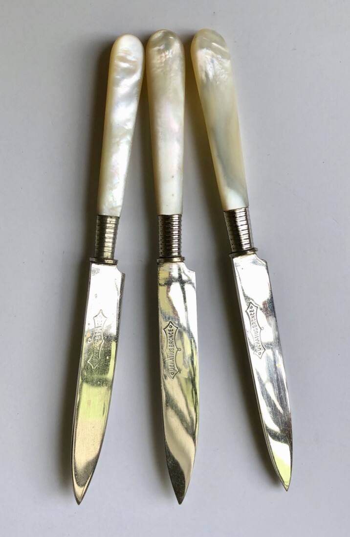 ドイツ製　アンティーク　カトラリー　uchatius bronce Antique Uchatius Bronze Fruit Knives: Vintage German