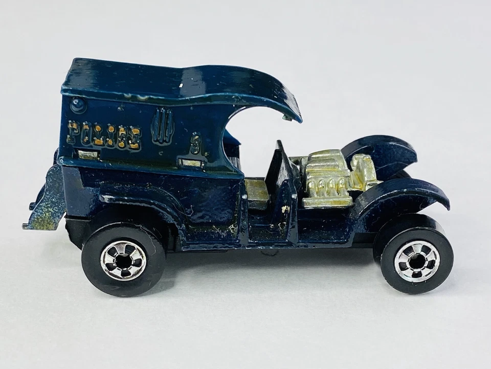 Vintage Hot Wheels Flying Colors 1969 Police Paddy Wagon #6966 Blue Hong Kong - Image 4 of 4