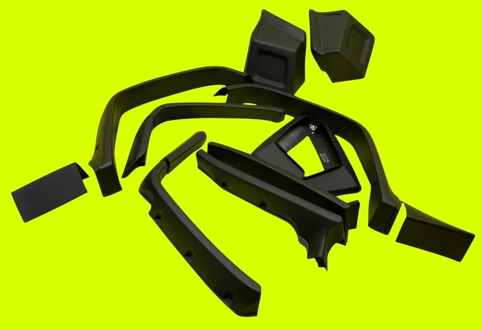 Fender Flares + 100mm & Bumper Covers (14PC) for Hummer H2 Unpainted Fiberglass — 第 2/4 张图片