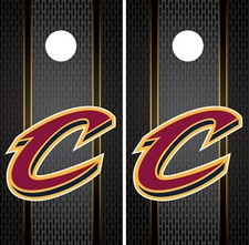 Cleveland Cavalier Cornhole Wrap NBA Game Skin Set Vinyl Decal Art CO585