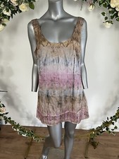 Influence Dress Size 16 Ombré Tie Dye Satin Tunic Slip Dress New LP58