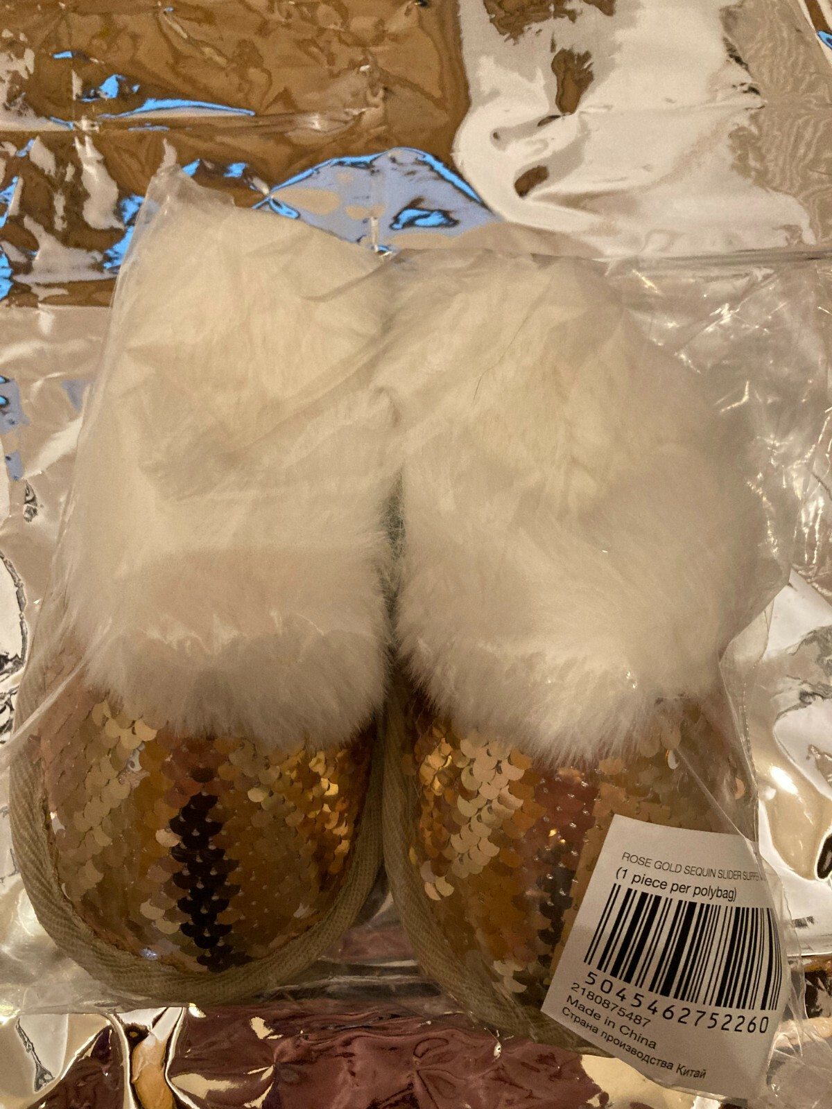 PANTOFOLA D’ORO PANTOFOLA SLIDER PAILLETTES ORO ROSA OCCASIONE BAMBINA MONSOON TAGLIA 13 1 jnr WOW!