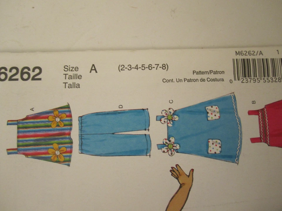 McCall's Pattern M6262 Stitch 'n Save Girls Top Shorts Pants Sizes 2 -8 uncut - Image 2 of 3