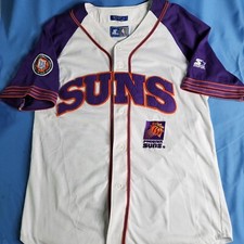 Vintage Starter Phoenix Suns NBA Basketball Baseball Shirt Jersey Size LG