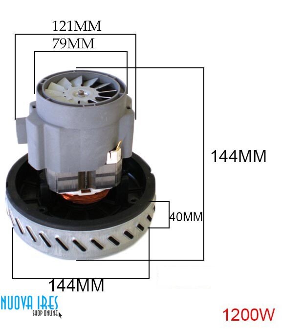 MOTORE ASPIRAPOLVERE 1200W ALFATEC MONOSTADIO ASPIRATORE INDUSTRIALE 020