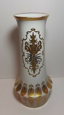 Antico Vaso in Porcellana LONGO Dipinto a Mano in Oro Zecchino Italy cm 38 Putti
