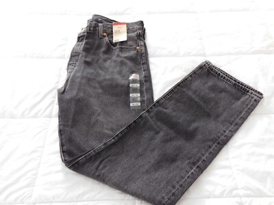 Levis Men's 501 Original Jeans Size 38-34 Straight Leg Stonewash Black NWT