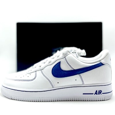 *NEW* MEN Nike Air Force 1 '07 LV8 White / Deep Royal Blue (HQ2037 100)  