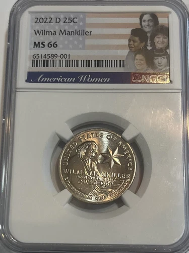 2022 D  Wilma Mankiller Quarter NGC MS66 