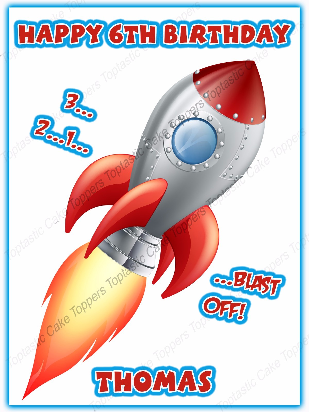 Personalised Rocket Ship Space Shuttle Edible Icing Birthday Party Cake ...