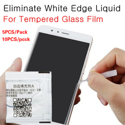All Tempered Glass Screen Protector White Edge Revising Liquid Border Fill Oil