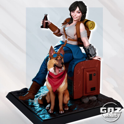 Miniature Diorama 32mm Vault Dweller by Gaz Minis