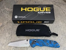 Hogue Deka Manual Folding Knife 3.25" Wharncliffe Blade Blue Lava G10 24263
