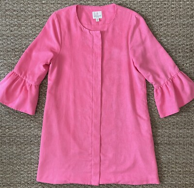 Tuckernuck Julie Brown NYC Clara Evening Jacket Pink Bell Sleeve $275 6