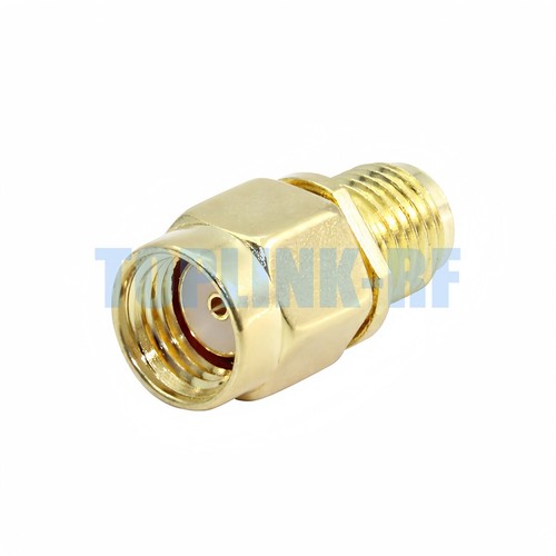 10x RP-SMA Male (Female Pin) to RP-SMA Female (Male Pin) Coax Adapter Connector - Picture 3 of 5
