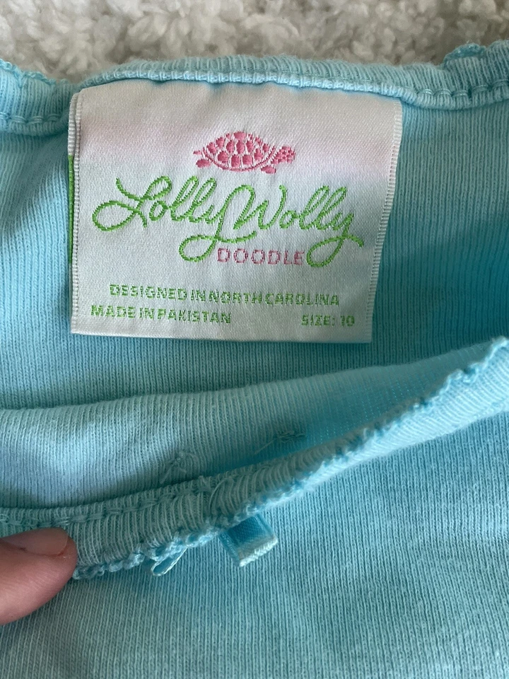 Lolly Wolly Doodle niñas talla Camiseta 10 azul pálido/turquesa. Lindo, gran calidad Foto 3 de 4
