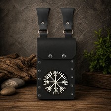 Handmade Viking Leather Belt Pouch Medieval Waist Bag Norse LARP Cosplay Renaiss