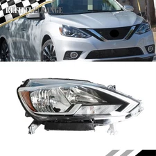 Passenger Side Headlight For 2016-2018 2019 Nissan Sentra Halogen Chrome Housing