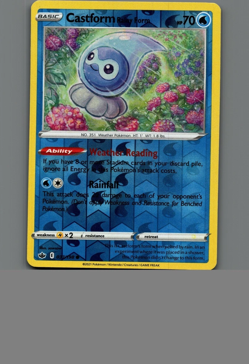 castform rainy form pokemon card value - 033/198 - Chilling Reign You cant use more than 1 Temperament Pok Castform - Chilling Reign -
