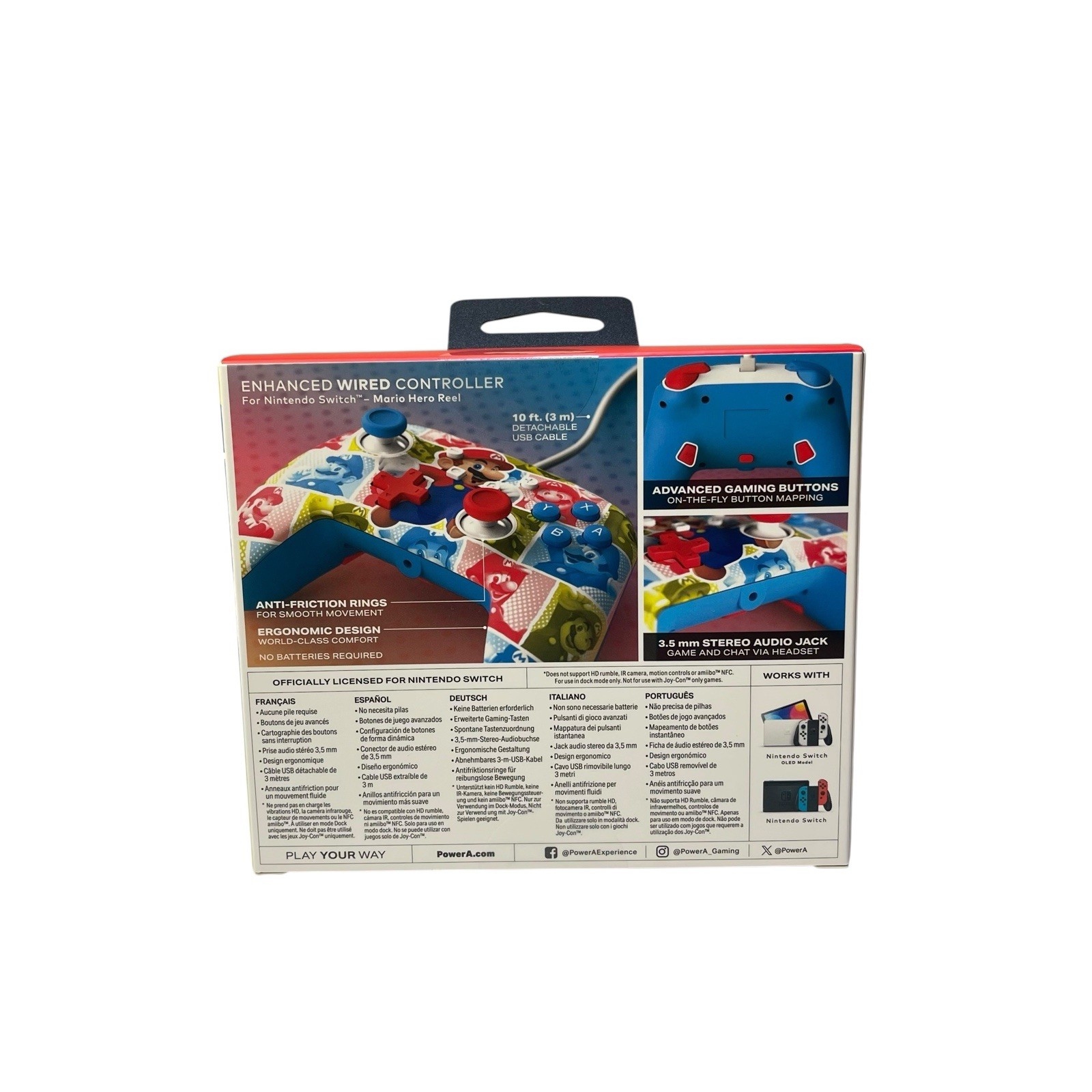 PowerA Enhanced Wired Controller for Nintendo Switch Super Mario Themed NEW