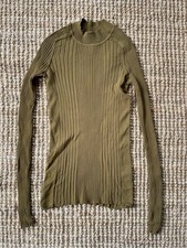 Women’s Next Skinny Rib Long Sleeved Green Top Jumper Size Uk 6
