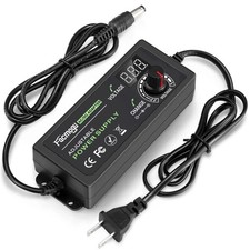 3V-12V 5A 60W Adjustable Power Supply with LED Display, Variable DC 3V 5V 6V