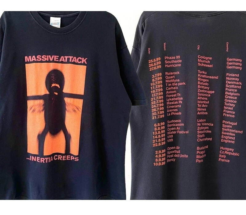 Massive Attack Inertia Creeps t-shirt 2 side black tee Classic style