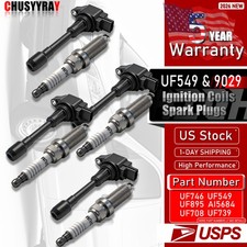 4X Ignition Coil UF549 & Spark Plug Kit USA N...