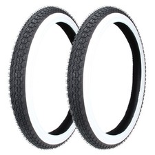Weißwand Reifen Set 2x 2.25-19 (2 1/4 x 19 - 23 x 2,25) 41J TT für Simson SR2
