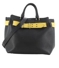 Burberry Marais Belt Tote Leather Medium Black Bag