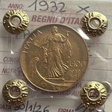 MONETA ORO REGNO D'ITALIA VITTORIO EMANUELE III 100 LIRE PRORA 1932 X RARA qFDC