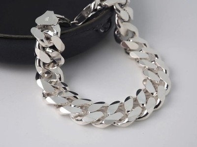 Solid 925 Sterling Silver Men's Cuban Curb Heavy Stylish Bracelet 8.5'' 80 Gram