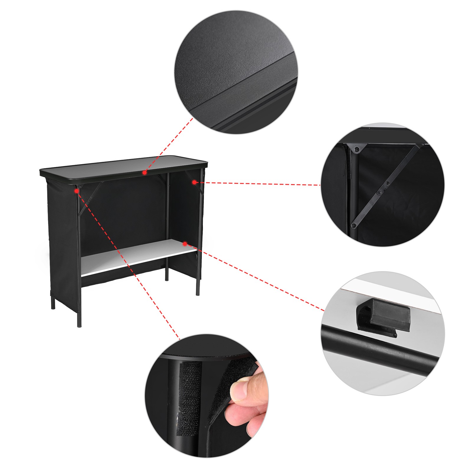 Xcceries 2 PackFolding  Manicure Table Shimmer Décor 2 Shelf Nail Tech Station