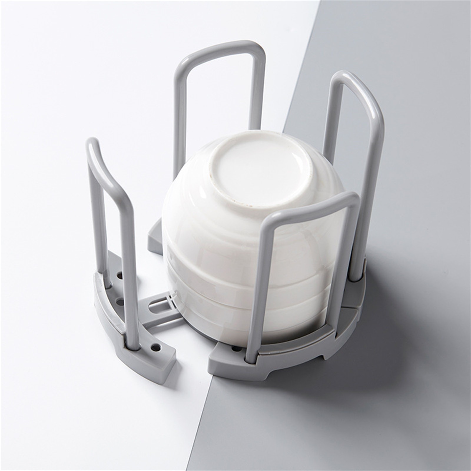 Retractable Bowl Rack Plastic Plain Simple Draining Storage Rack For Kitchen
