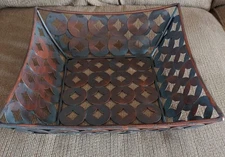 Metal Bronze Color Basket 12x12x3 1/4 