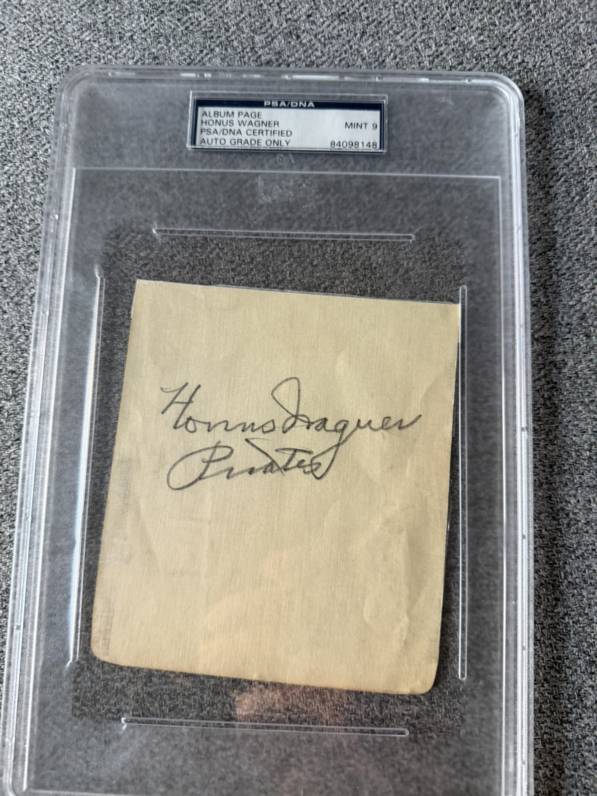 Honus Wagner Signed 5x6 Album Page Pirates Inscription PSA PSA/DNA MINT 9 Auto view 2