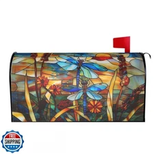 Stained Glass Dragonfly Mailbox Covers Magnetic Fall Mail Box Pos