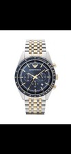 Emporio Armani AR6088 Men’s Quartz Chronograph Two Tone Bracelet – Brand New