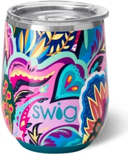 Swig Life 12Oz Wine Tumbler with Lid, Stainless Steel, Dishwasher Safe, Portable